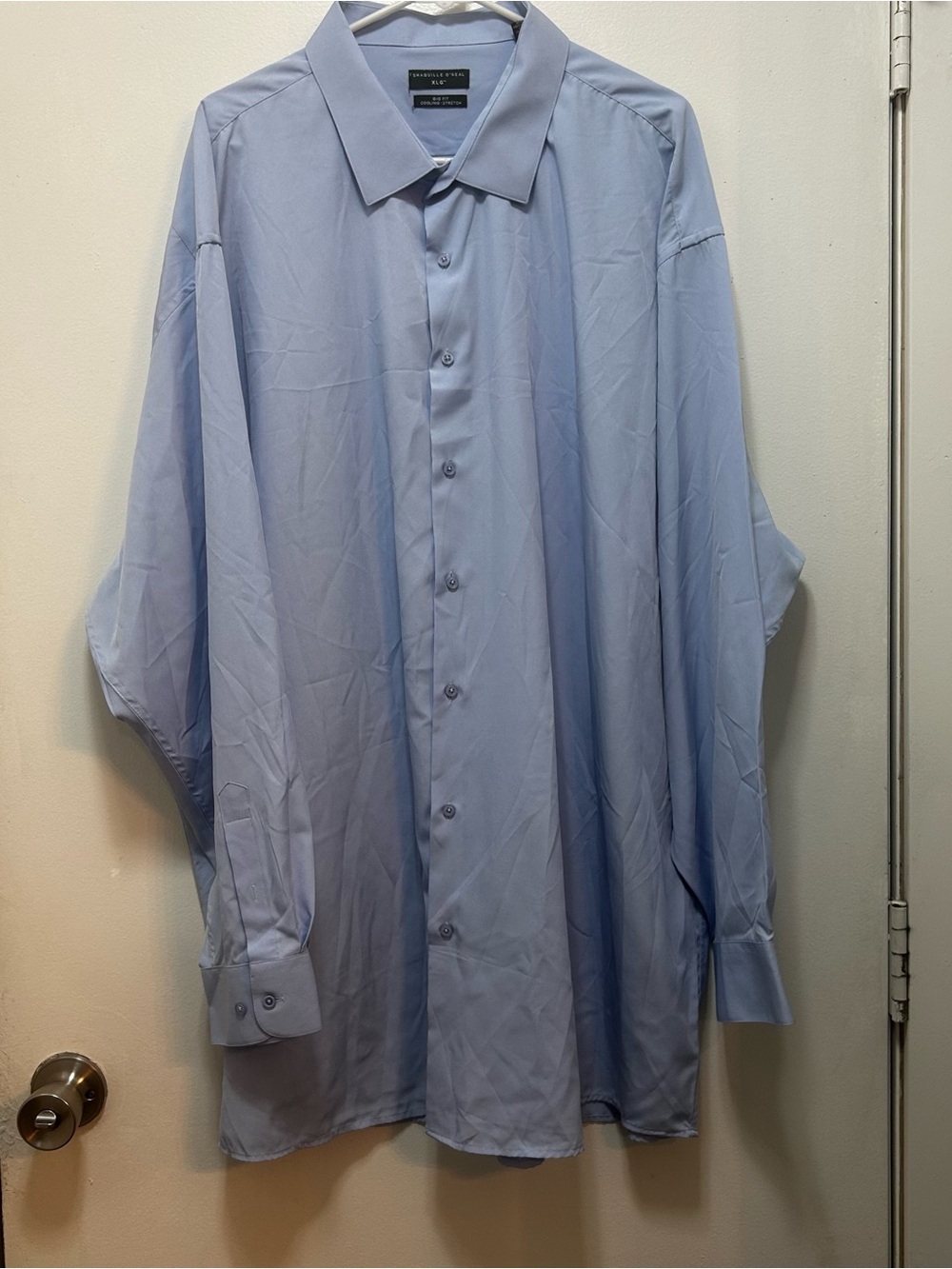 Men's Light Blue‎ Dress Shirt with Point Collar - Shaquille O’Neal
